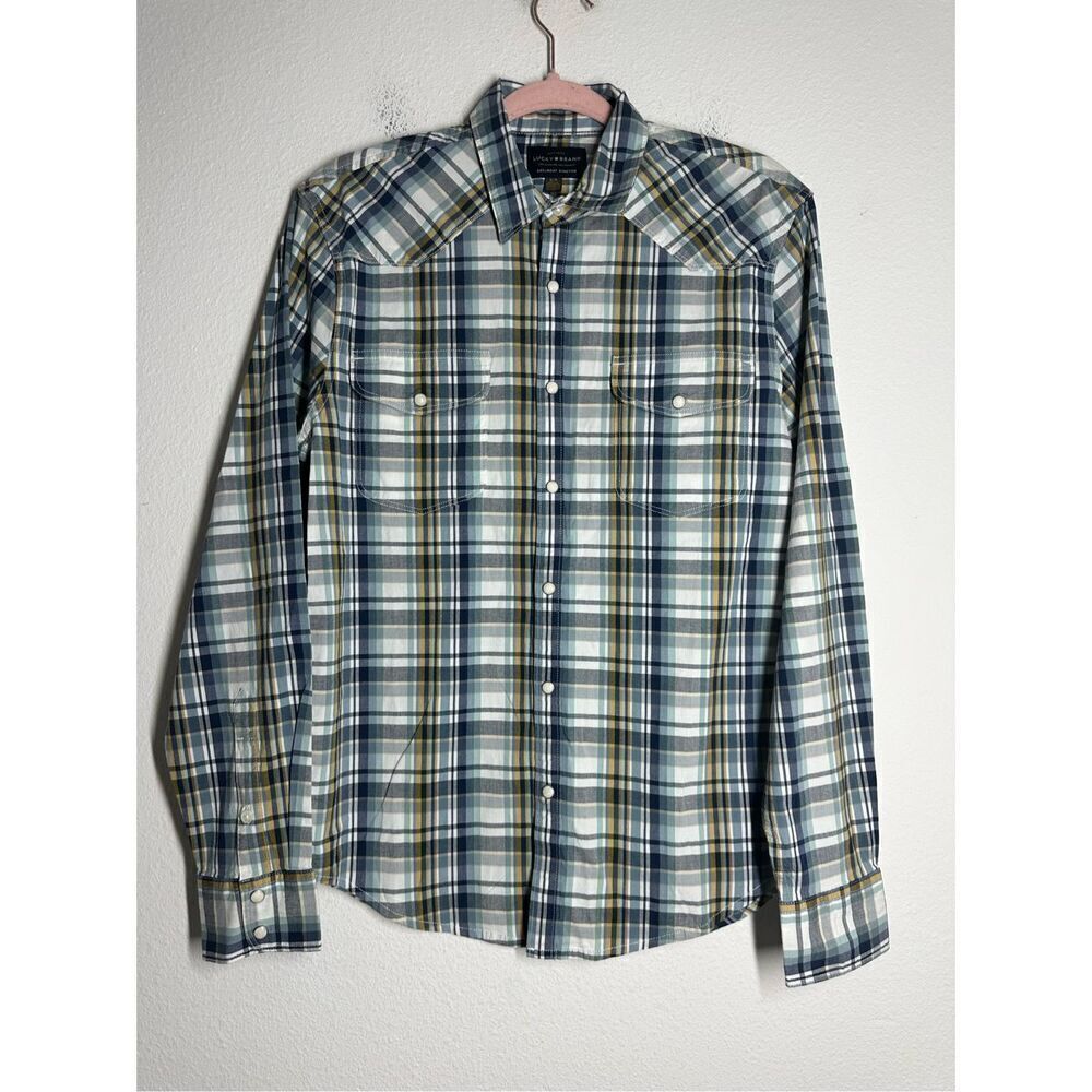 Lucky Brand Mens Saturday Stretch Western Pearl Snap Long Sleeve Shirt Size SP